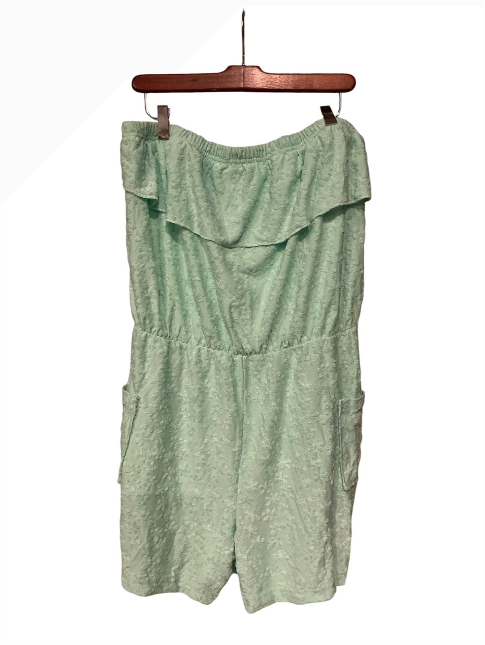 Vintage 90s Relaxed Concepts Mint Green Strapless Romper